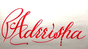 Adrrisha Name Signature Calligraphy Status | How to Draw, Cursive Calligraphy with Cut Marker