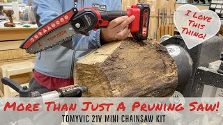 Tool Time Tuesday: Tomyvic 21v Mini Chainsaw Kit - Perfect for the workshop AND the yard!