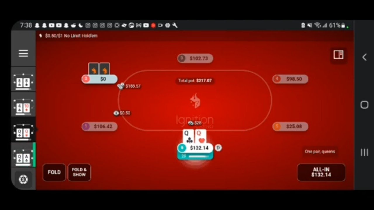 ignition poker low stakes playthrough 50cent 1dollar part 2/4 YouTube