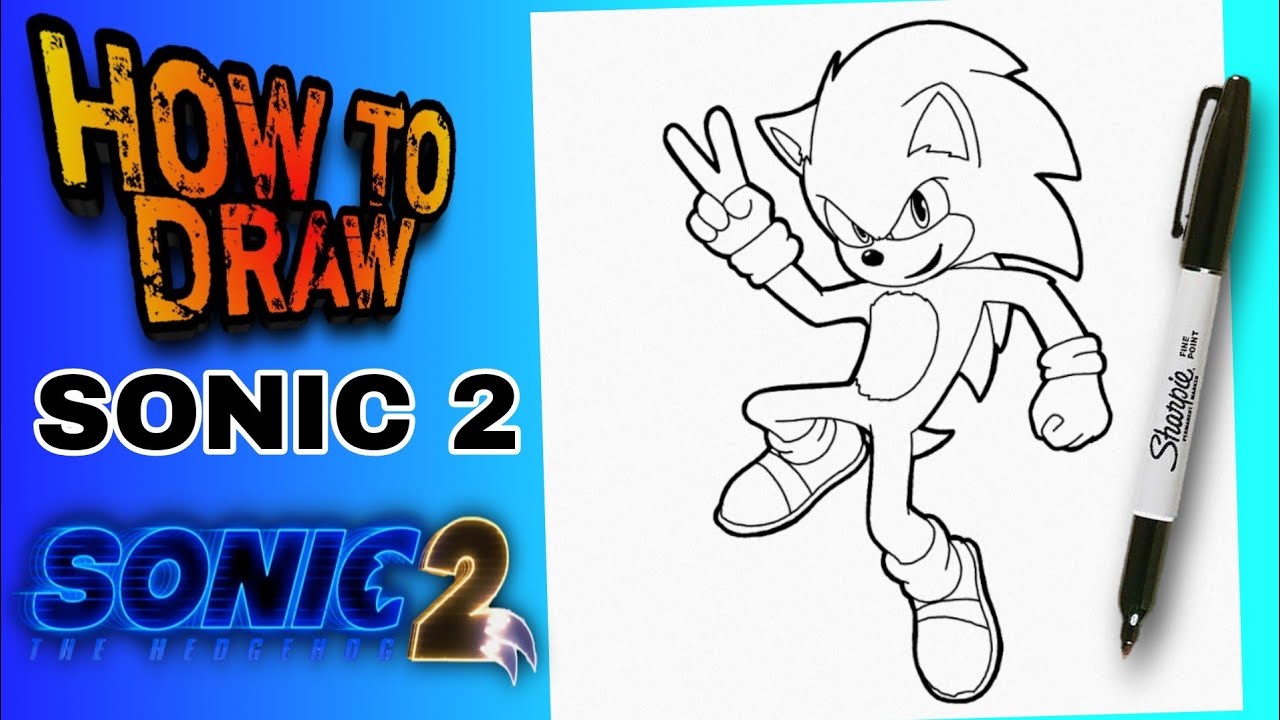 Como DESENHAR o SONIC do Filme 2 - Cómo DIBUJAR a SONIC de La Película 2 -  DRAWING SONIC 2 