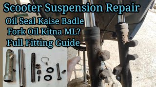 How to Change Front Suspension Oil Seal in Electric Scooter | Fork Oil Capacity & Full Fitting Guide screenshot 3