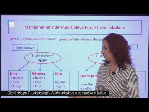 Gjuhë shqipë 7 - Leksikologji: Fusha leksikore e semantike e fjalëve