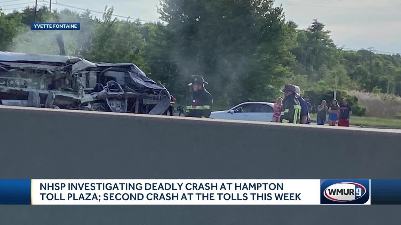 Man dead after crash at the Hampton Tolls, state police say - YouTube
