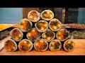 한끼 든든하게 먹을수 있는 속이 꽉찬 대왕 프리미엄 김밥 / Premium Gimbap with a huge filling / korean street food