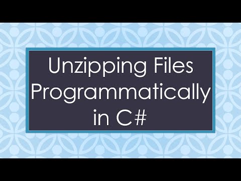 Unzipping Files Programmatically in C#