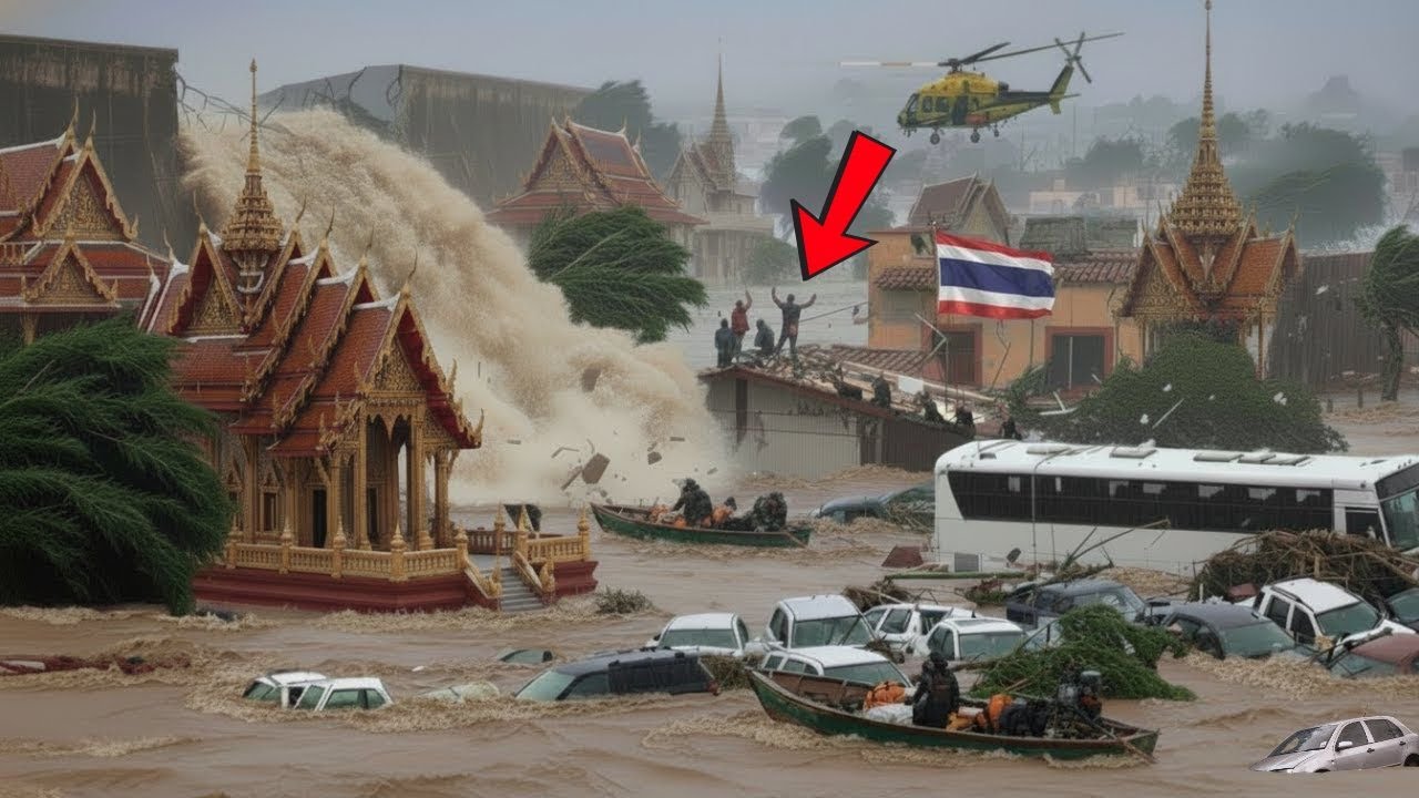 Таиланд сейчас: наводнение смывает автомобили, а автомагистрали превращаются в реки в Бангкоке!