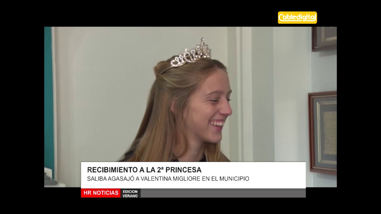 RECIBIMIENTO A LA 2ª PRINCESA SALIBA AGASAJÓ A VALENTINA MIGLIORE EN EL MUNICIPIO huinca renaco