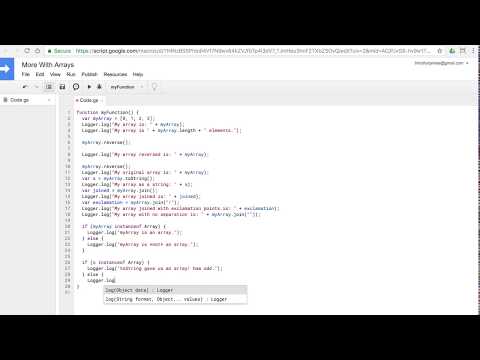 Working with Arrays: Introduction to Programming with Google Sheets 12-C