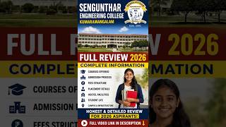 Sengunthar Engineering College Review2026 🔥 #tnea2026 #shorts