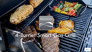 Kenmore 4-Burner Smart Gas Grill with Side Searing Burner