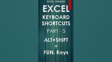 EXCEL Shortcuts Part-5 | Alt + Shift + Function Keys