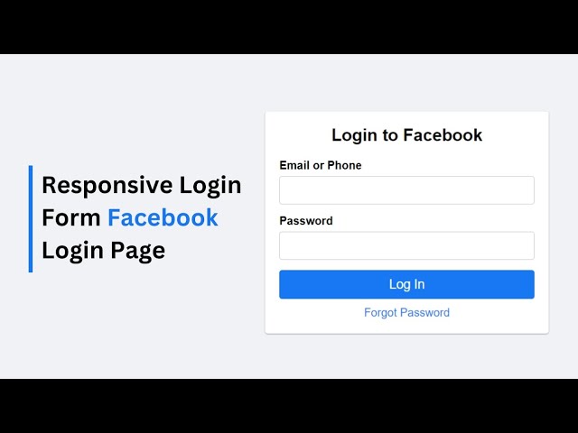 Facebook Login Page Using HTMl & CSS Only 