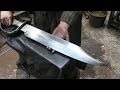 Forging a monster D guard Bowie, part 2, making the handle.