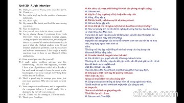 LISTENING PRACTICE THROUGH DICTATION 3 - UNIT 30 A Job Interview (Có bài dịch tiếng việt)