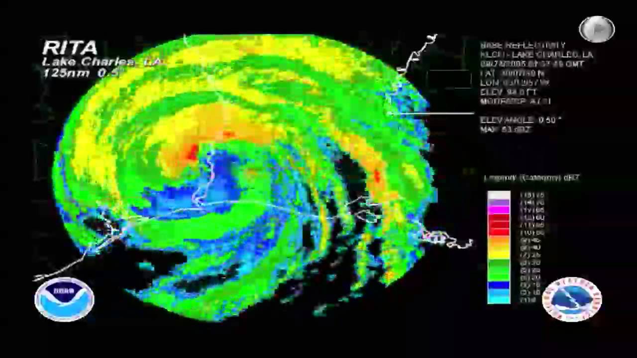 Hurricane Rita tracked by the Doppler radar at the Lake Charles office