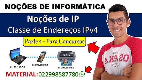 02 - Noções de IP - Classes de Endereços IPv4 - Banca IBFC - FGV - SELECON - 2022 / 2023.
