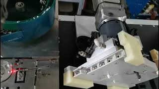 End grain vibration plate feeding double platform automatic screw locking machine