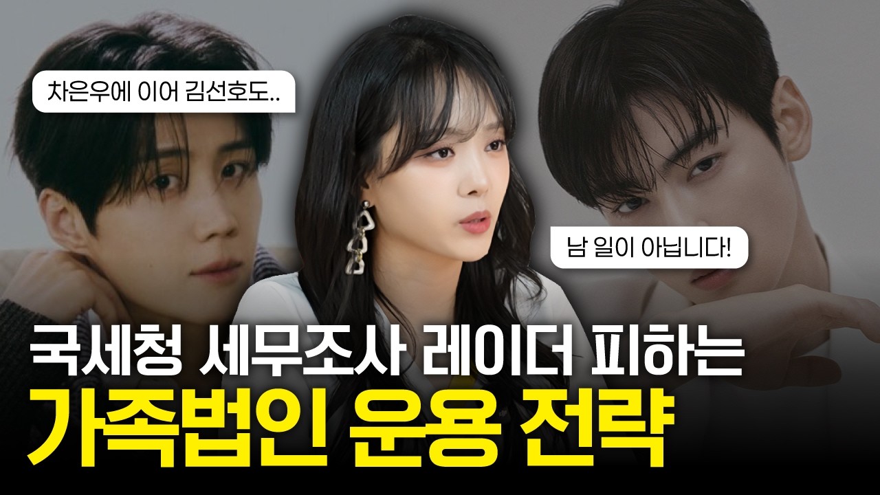 차은우 200억 탈세 의혹? 국세청에 안 걸리는 '합법적 가족법인' 운용 방법 | 절세미녀