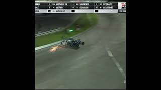 ⚠️ Hard into the foam while racing for the lead at Oswego Speedway #comptopmoments
