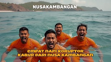 PELARIAN GILA DARI NUSAKAMBANGAN‼️4 NAPI KORUPTOR NEKAT BERENANG DEMI KEBEBASAN‼️