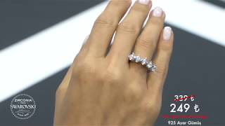 Mia Vento Yeni 3.00 Karat Mega Kraltacı Beştaş Gümüş Yüzük