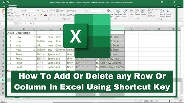 How to add or delete any row or column in excel using the Shortcut key | Excel shortcut keys