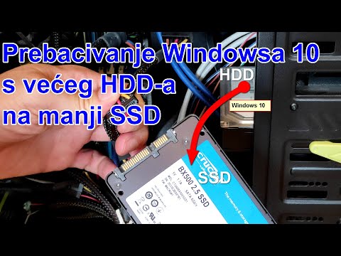 Prebacivanje Windowsa 10 s većeg HDD-a na manji SSD