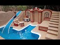 Hard work to build million dollars tunnel water slide park into swimming pool house underground