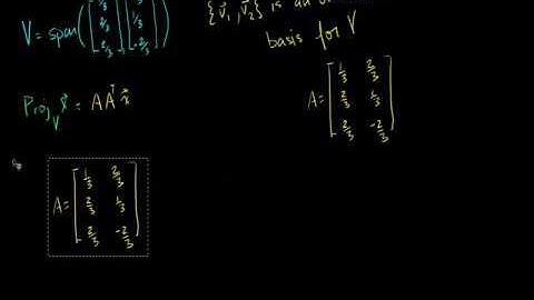 Lin Alg Finding projection onto subspace with orthonormal basis example Bangla