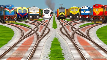 8 Trains Crossing On Indian Gradient🔺Railroad Crossings Tracks |train simulator classic tutorial