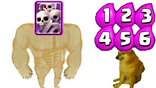 Skeleton Army Defends : [ Elixir 1 to 6 ]