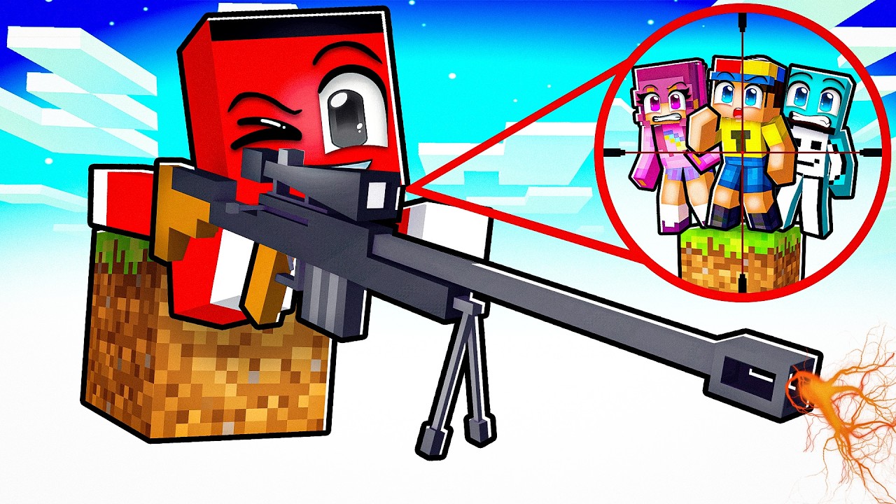 Tek Blok AMA GERÇEK SİLAHLAR !! - Minecraft