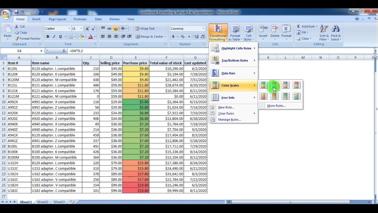 conditional formatting excel 2016 names