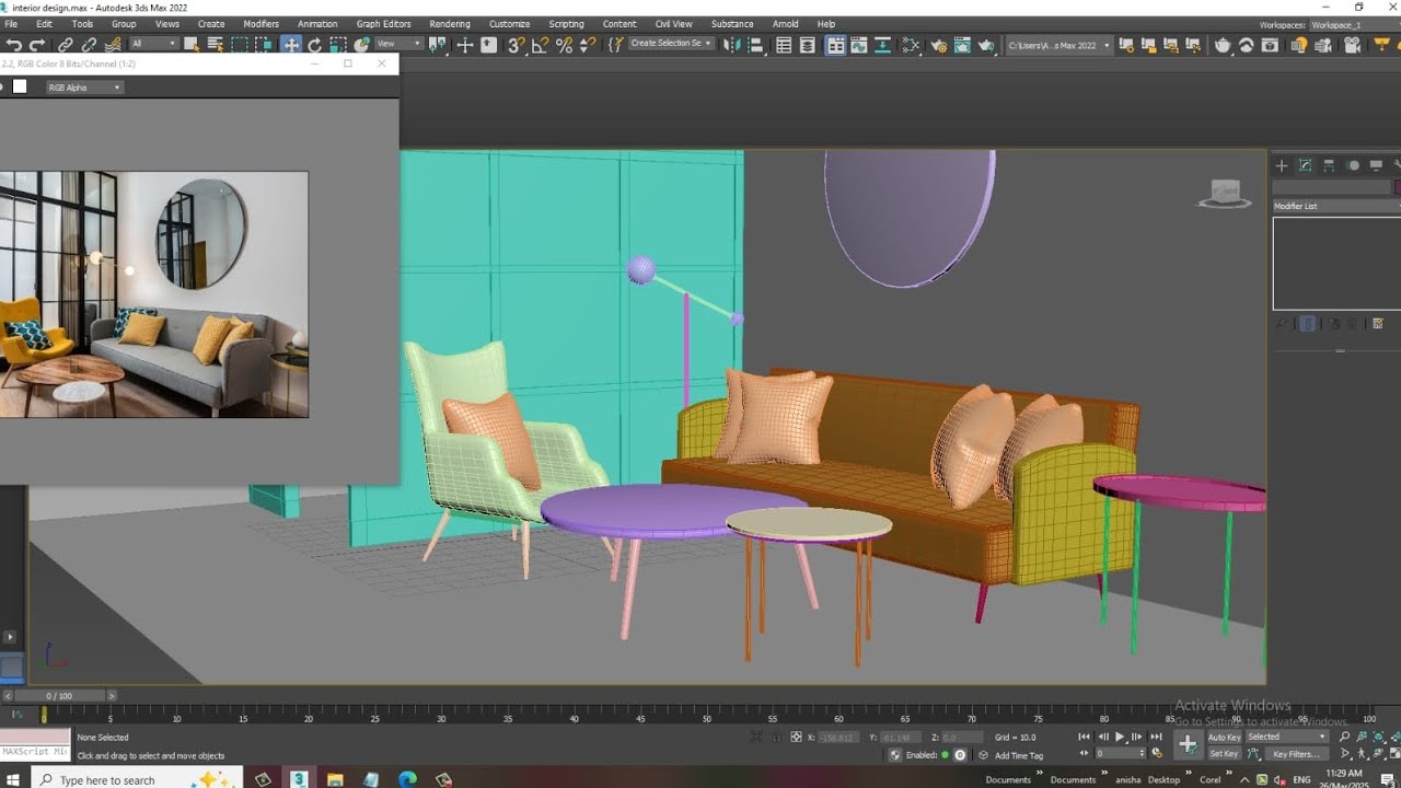 3Ds Max Tutorials, How to Model Designer Interior from Scratch for ...