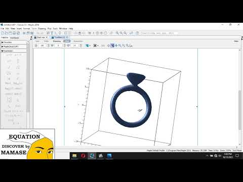 3D Graph Equation of Wedding Ring on Cartesian plane with Maple Software