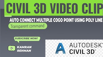 AUTOCAD CIVIL 3D= AUTOCONNECT MULTIPLE COGO POINT USING POLY- LINE ,Kamran Rehman!