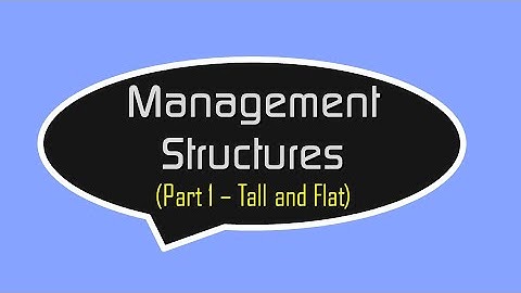 Tall and Flat Management Structures - Higher Business Management