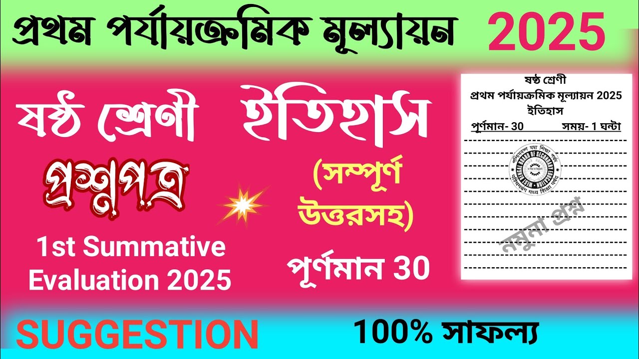 Class 6 1st Unit Test History Question Paper 2025 Class 6 History 1st Class 6 1st unit test history question paper 2025 class 6 history 1st