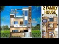 2 family 3bhk 3d house design  25x40 3d house design  gopal architecture