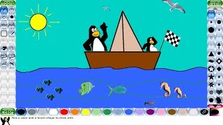 Sea Scenery in Tux Paint Tutorial ( Grade 3 Project 2 )  CBSE Syllabus Computer Lesson screenshot 3