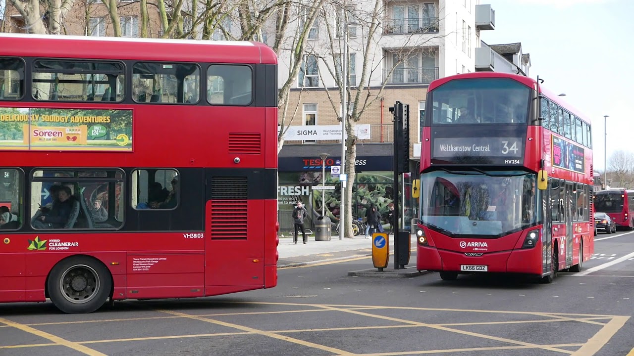 Buses in Walthamstow Central on 10th February 2020