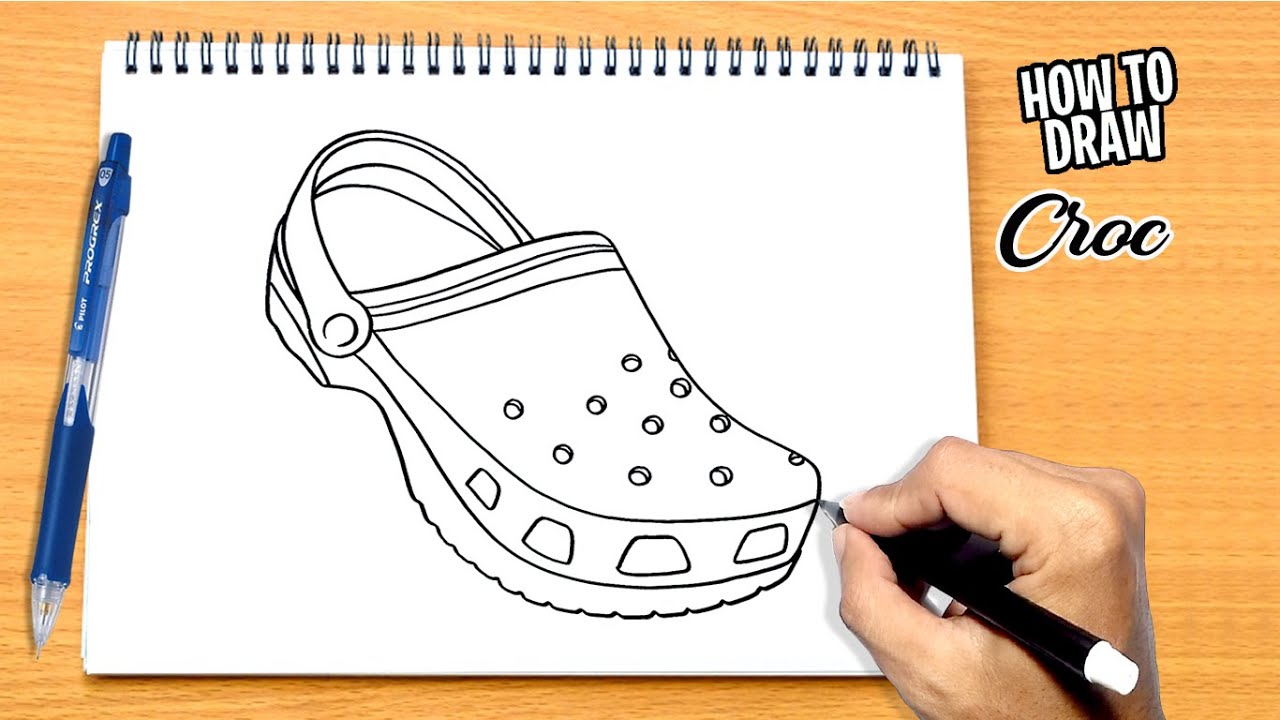 How to draw Croc Shoe - YouTube