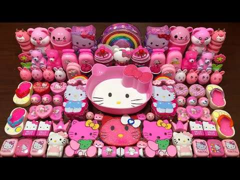 SPECIAL PINK HELLO KITTY - Mixing Random Things Into Slime ! Satisfying Slime Videos #1158