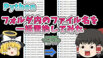 【ゆっくり解説】【Python】【めんどくさい】221本の大量のファイル名を、数秒で全て置換してみた【面倒】【効率化】【自動化】