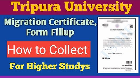 💢Migration Certificate || Tripura University || 2025 || Fee & Application Form || How To Collect 🤔