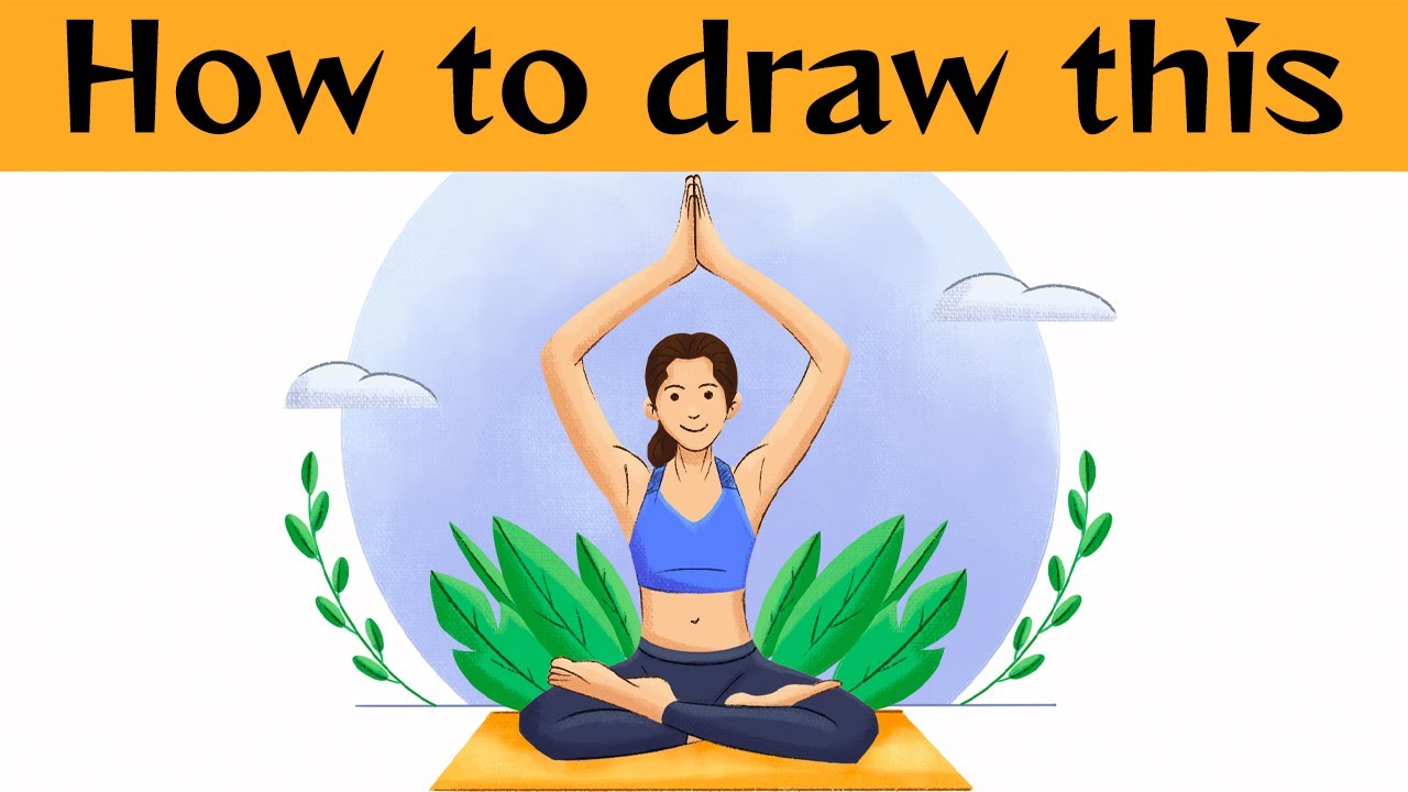 How to Draw Yoga Pose | Illustration on iPad Pro | Using Procreate ...