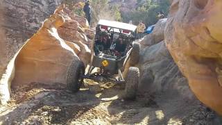 Upper Helldorado waterfall left side cleanest crawl