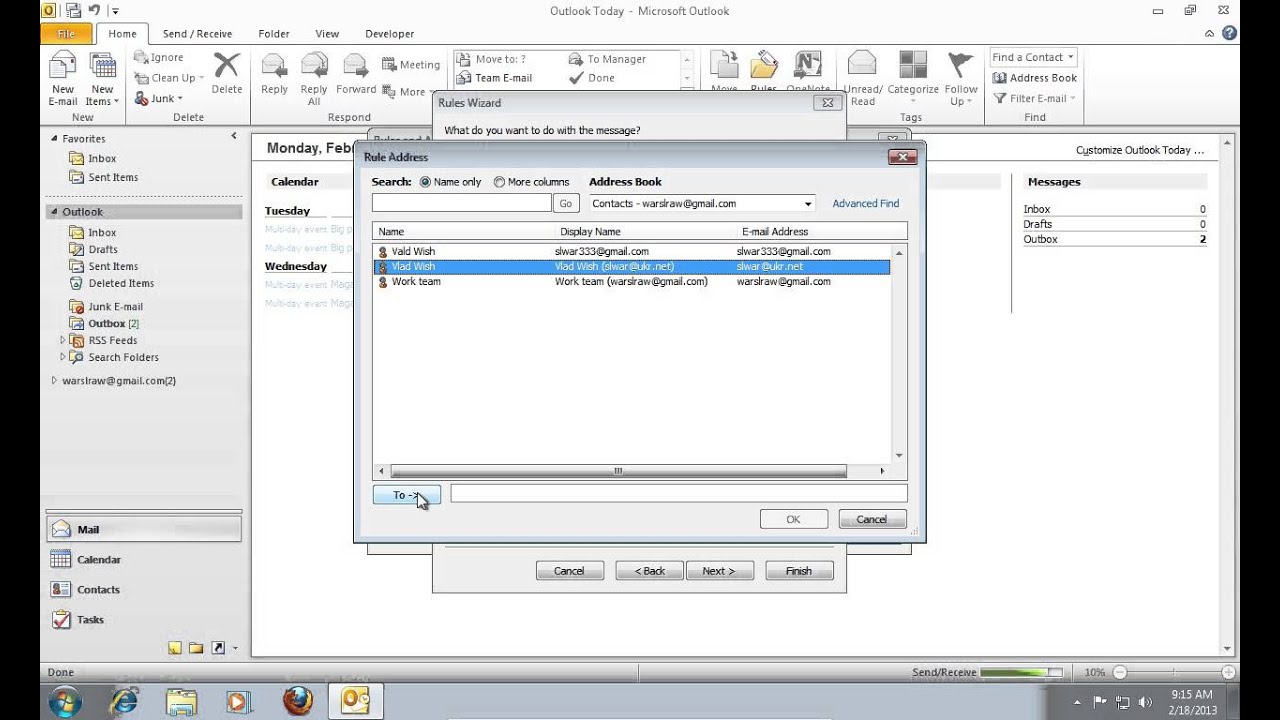 How To Redirect Outlook 2010 Emails To Another Email Address YouTube