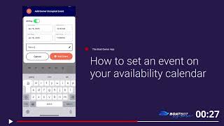 How To Set an Event on your Availability Calendar