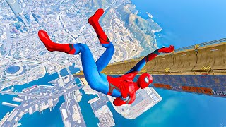 GTA 5 Spider -man Falling off Highest Buildings - eps8 (Euphoria Ragdolls)